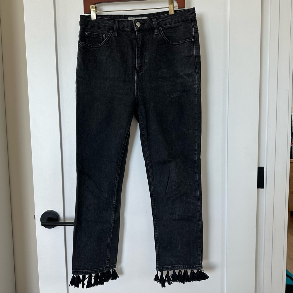 Black tassel jeans